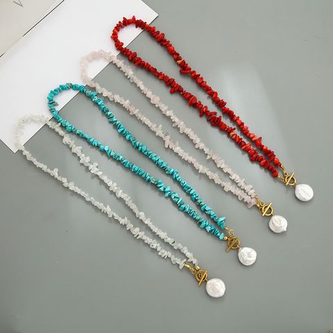 Casual Irregular Freshwater Pearl Gravel Pendant Necklace In Bulk