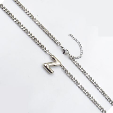 201 Stainless Steel 304 Stainless Steel 18K Gold Plated Simple Style Letter Pendant Necklace