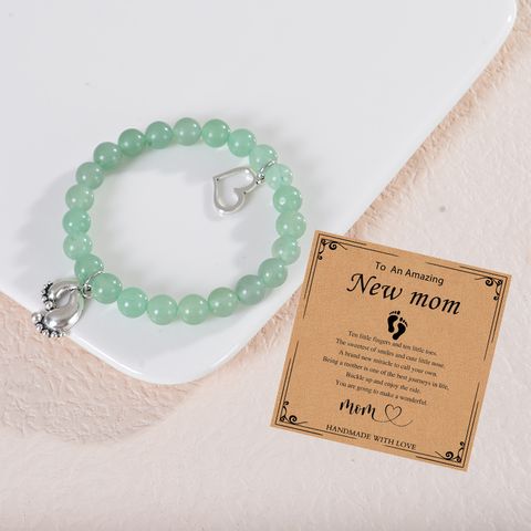 Modern Style Classic Style Heart Shape Footprint Natural Stone Turquoise Agate Bracelets In Bulk