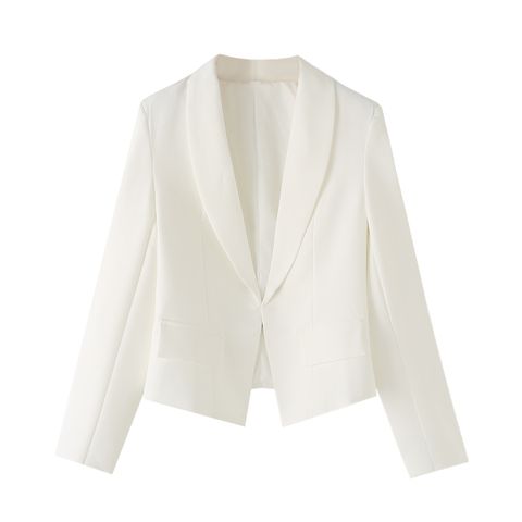 Women's Long Sleeve Blazers Button Business Solid Color