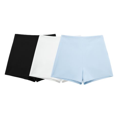 Women's Holiday Daily Date Simple Style Solid Color Shorts Pleated Shorts