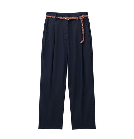 Women's Casual Outdoor Daily Simple Style Solid Color Full Length Belt Casual Pants Wide Leg Pants