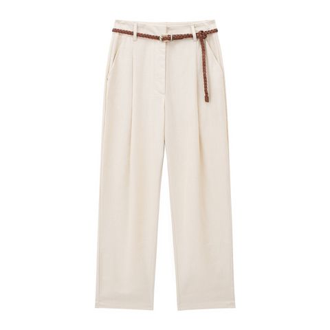 Women's Casual Outdoor Daily Simple Style Solid Color Full Length Belt Casual Pants Wide Leg Pants