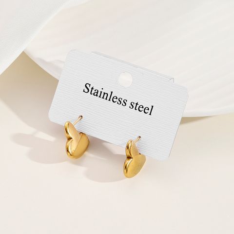 1 Pair Simple Style Classic Style Pentagram Heart Shape Patchwork Plating Carving 304 Stainless Steel 24K Gold Plated Ear Studs