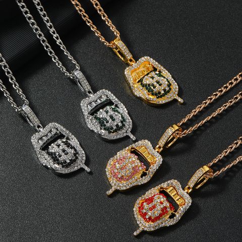 Basic Modern Style Classic Style Dollar Alloy Inlay Rhinestones Gold Plated Silver Plated Unisex Pendant Necklace
