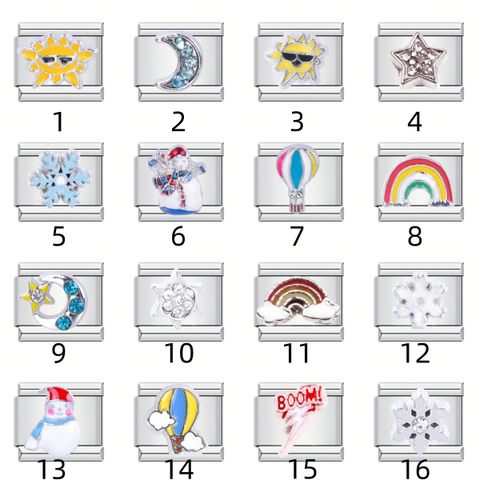 1 Piece 304 Stainless Steel Letter Rainbow Italian Charms