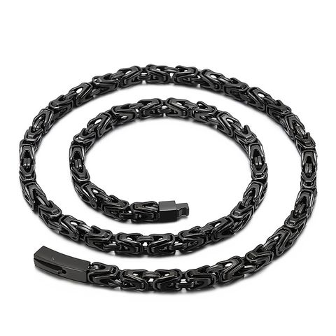 Simple Style Geometric Titanium Steel Chain Men's Necklace