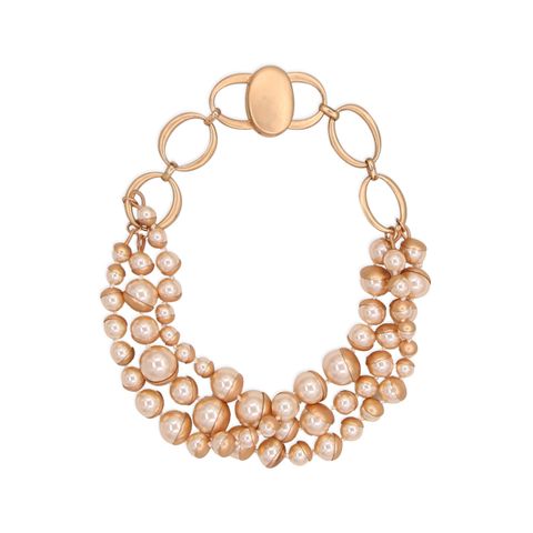 Retro U Shape Alloy Glass Copper Women's Three Layer Necklace