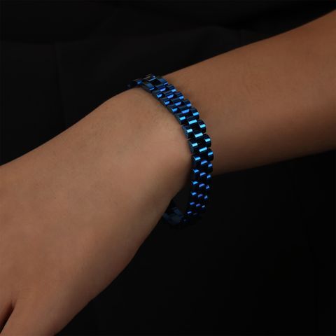 Simple Style Color Block Titanium Steel Plating Unisex Bracelets