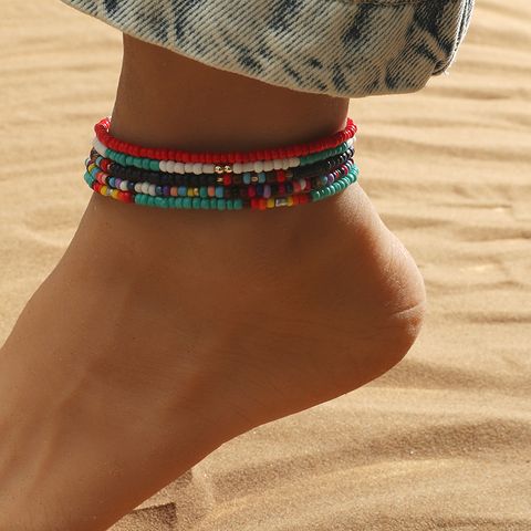 Bohemian Classic Style Round Alloy Beaded Unisex Anklet