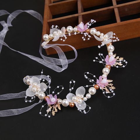 Simple Style Classic Style Flower Pearl Imitation Pearl Cloth Wholesale Bracelets Earrings