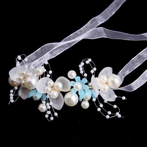 Simple Style Classic Style Flower Pearl Imitation Pearl Cloth Wholesale Bracelets Earrings