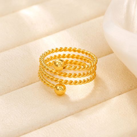 Copper 18K Gold Plated Basic Modern Style Classic Style Asymmetrical Asymmetrical Solid Color Adjustable Ring