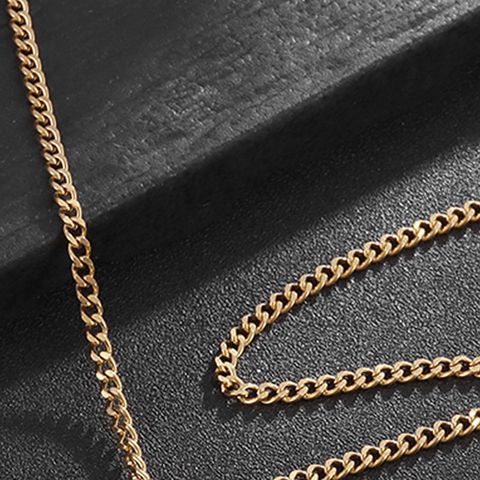 Hip-hop Cross Titanium Steel Inlay Artificial Gemstones Men's Pendant Necklace