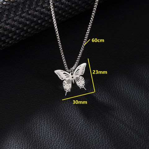 Basic Simple Style Classic Style Palm Tree Flower Butterfly 201 Stainless Steel Unisex Pendant Necklace