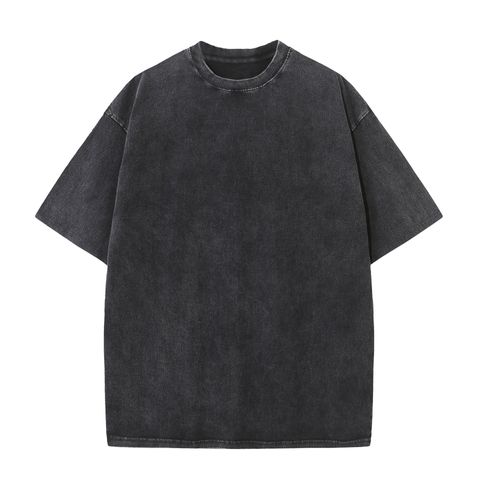 Men's Solid Color Streetwear Round Neck Short Sleeve Loose Men's T-shirt