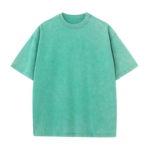 Men's Solid Color Streetwear Round Neck Short Sleeve Loose Men's T-shirt