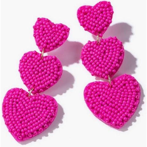 1 Paar Einfacher Stil Herzform Perlen Tropfenohrringe
