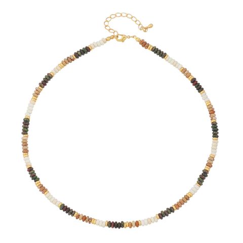 Ethnic Style Simple Style Round Malachite Tiger Eye Necklace In Bulk