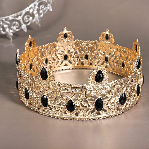 Women's IG Style Simple Style Leaves Crown Alloy Inlay Rhinestones Crown