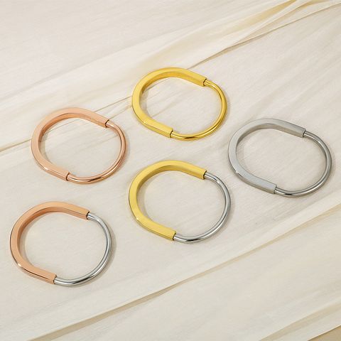 Simple Style Color Block 304 Stainless Steel 18K Gold Plated Bangle In Bulk