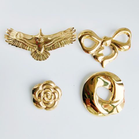 Simple Style Classic Style Flower Bow Knot Eagle 304 Stainless Steel Plating Unisex Brooches