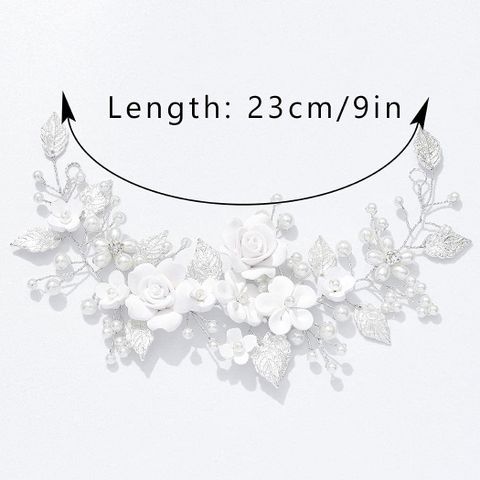 Women's Elegant Bridal Streetwear Flower Plastic Tassel Hair Band