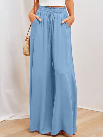 Women's Daily Streetwear Solid Color Full Length Wide Leg Pants