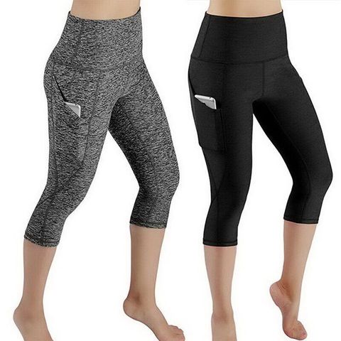 Women's Casual Solid Color Polyester Pocket Active Bottoms Leggings