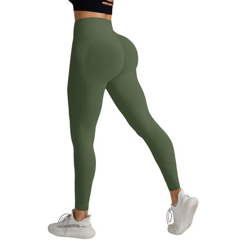 Simple Style Solid Color Nylon Active Bottoms Leggings