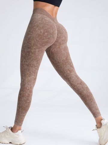 Simple Style Solid Color Nylon Active Bottoms Leggings