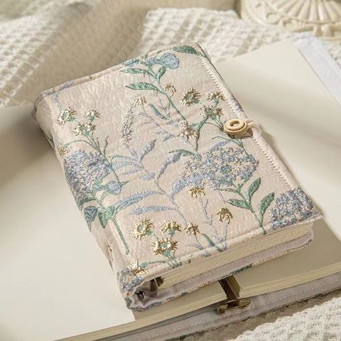 1 Piece Flower Learning Raw Wood Pulp Classical Pastoral Notebook
