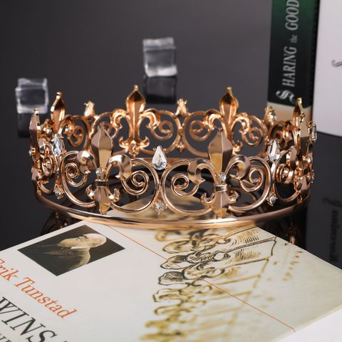 Women's Retro Crown Alloy Plating Inlay Rhinestones Crown