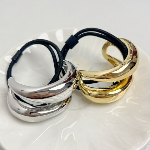 Women's Simple Style Classic Style Solid Color Alloy Plating Hair Tie