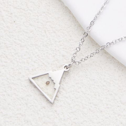 Wholesale Jewelry IG Style Simple Style Letter Mountain Heart Shape Titanium Steel Plating Pendant Necklace