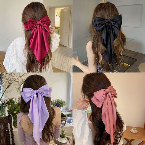 Women's Sweet Simple Style Bow Knot Cloth Plating Hair Clip