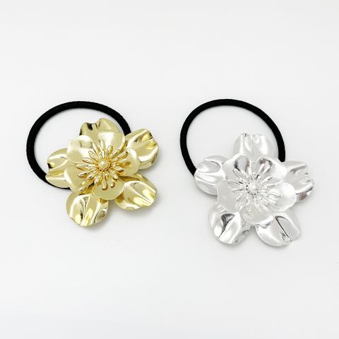 Women's Simple Style Flower Alloy Plating Hair Tie