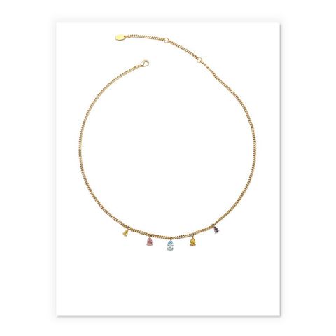 Wholesale Sweet Simple Style Geometric Brass Inlay Zircon Pendant Necklace