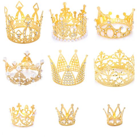 Women's Simple Style Crown Alloy Inlay Rhinestones Crown