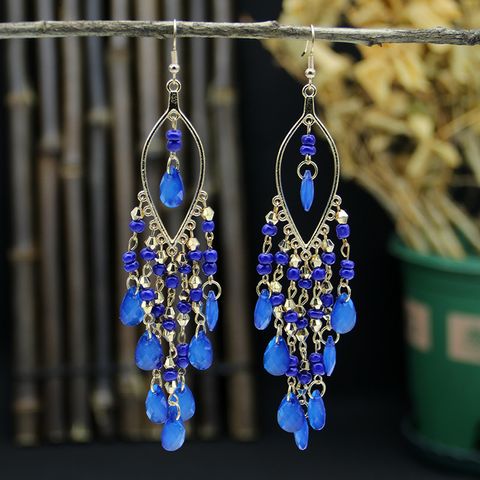 1 Pair Exaggerated Geometric Patchwork Zinc Alloy Drop Earrings