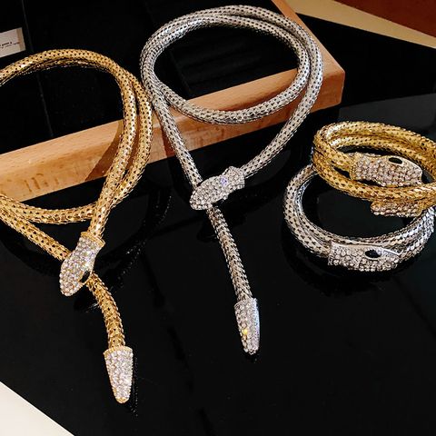 Estilo IG Retro Serpiente Diamantes De Imitación Aleación Venta Al Por Mayor Pulsera Collar