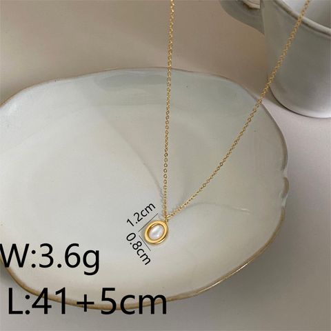 Wholesale Vintage Style Simple Style Commute C Shape Irregular Copper Toggle Inlay 14K Gold Plated Freshwater Pearl Opal Pendant Necklace