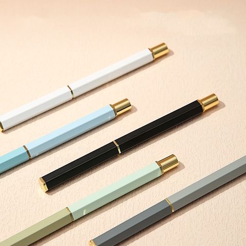 1 Piece Solid Color Learning Daily Metal Simple Style Ballpoint Pen