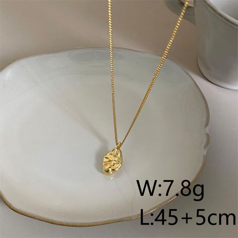 Copper 14K Gold Plated Vintage Style Simple Style Commute Toggle Inlay C Shape Irregular Freshwater Pearl Opal Pendant Necklace