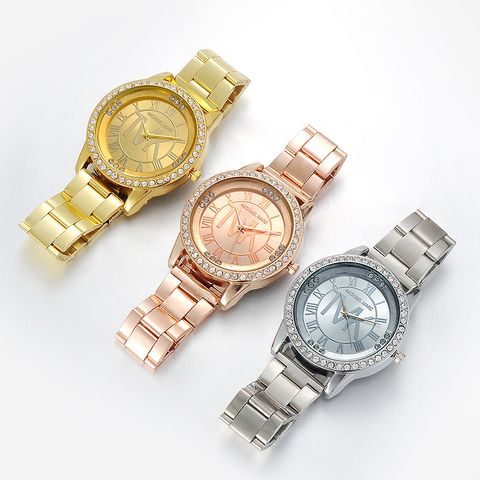 Elegant Solid Color Horseshoe Buckle Quartz Women's Watches