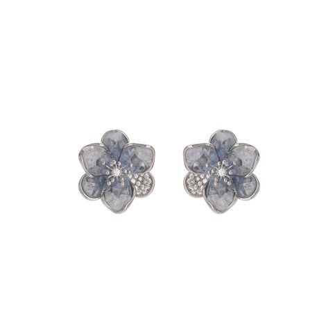 1 Pair IG Style Sweet Flower Inlay Copper Crystal Zircon 14K Gold Plated Ear Studs