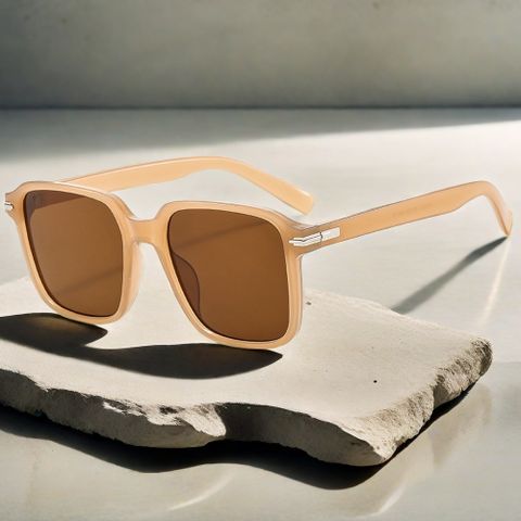 Elegant Simple Style Color Block Solid Color Ac Square Full Frame Women's Sunglasses