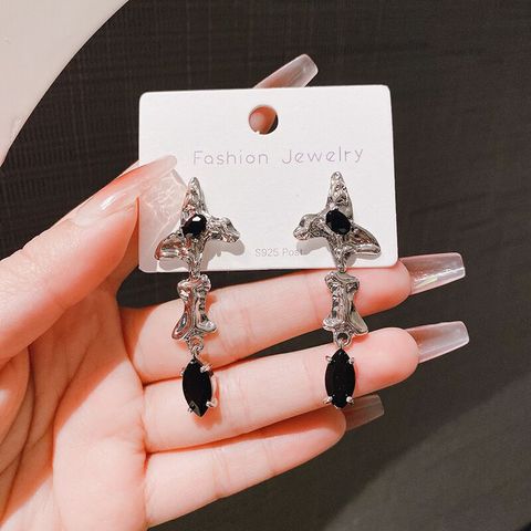 1 Pair Fashion Letter Square Heart Shape Inlay Imitation Pearl Alloy Artificial Gemstones Earrings