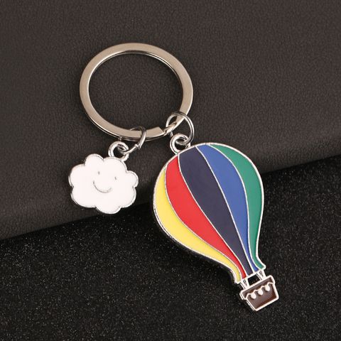 Casual Simple Style Clouds Hot Air Balloon Alloy Iron Polishing Plating White Gold Plated Bag Pendant Keychain