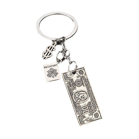 Casual Simple Style Dollar Alloy Iron Polishing Plating White Gold Plated Bag Pendant Keychain